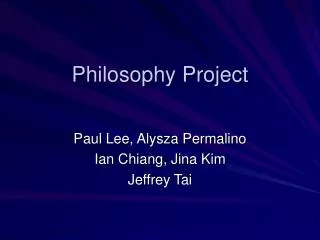 Philosophy Project