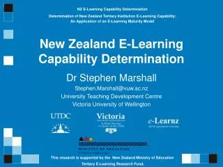 New Zealand E-Learning Capability Determination