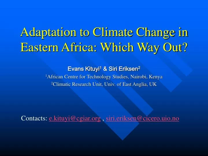 adaptation to climate change in eastern africa which way out