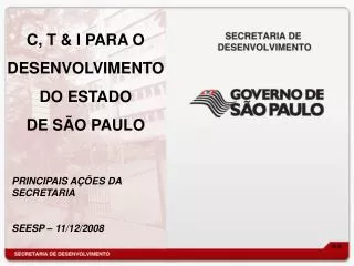 c t i para o desenvolvimento do estado de s o paulo