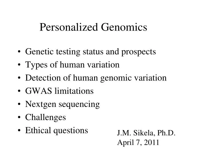 personalized genomics