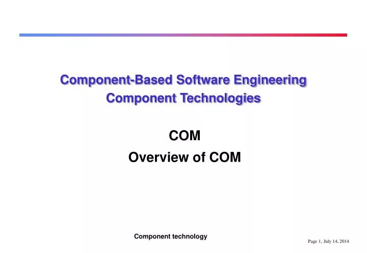 component based software engineering component technologies