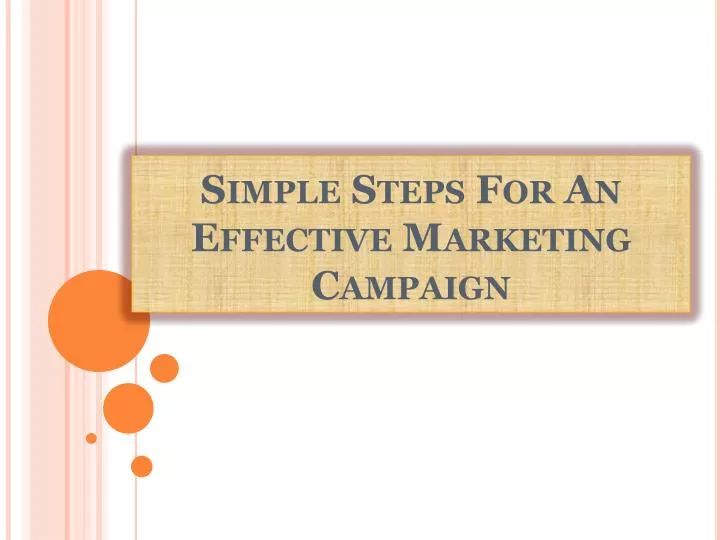 simple steps for an effective marketing campaign