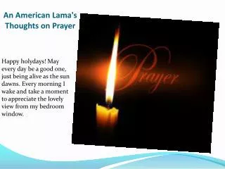 An American Lama's Thoughts on Prayer
