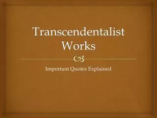 Transcendentalist Works