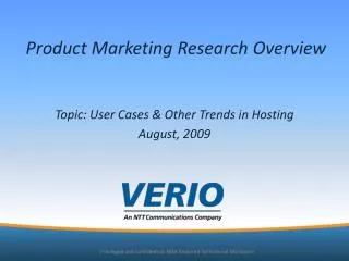Product Marketing Research Overview