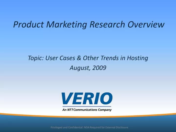 product marketing research overview