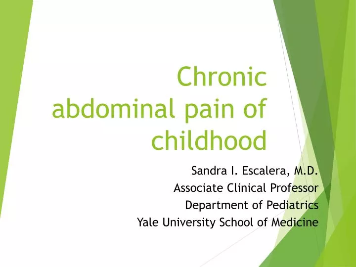 chronic abdominal pain of childhood