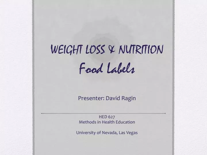weight loss nutrition food labels