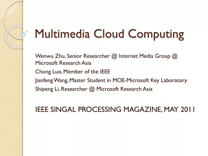 multimedia cloud computing