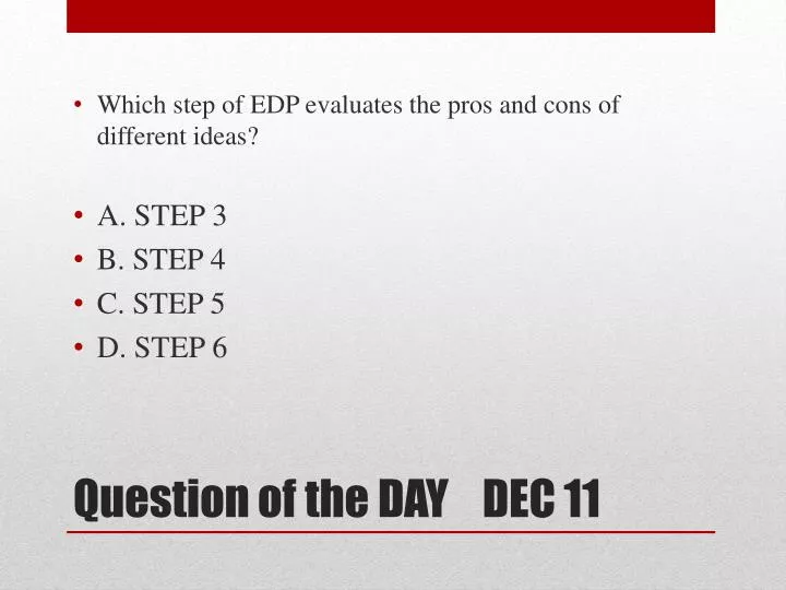 question of the day dec 11