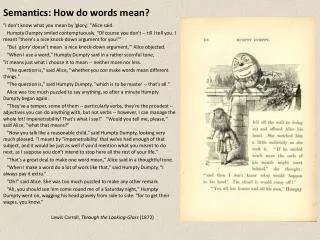 Semantics: How do words mean?