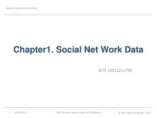 Chapter1. Social Net Work Data