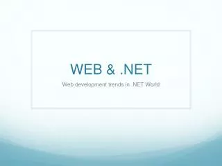 WEB &amp; .NET