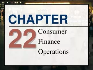 Consumer Finance Operations