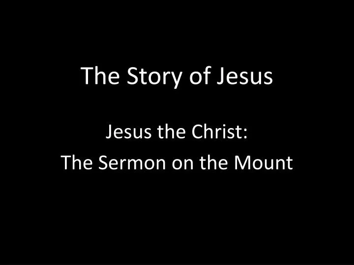 the story of jesus
