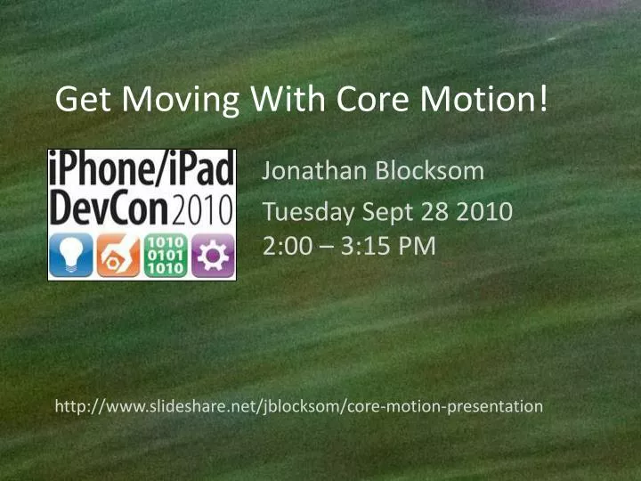 get moving with core motion