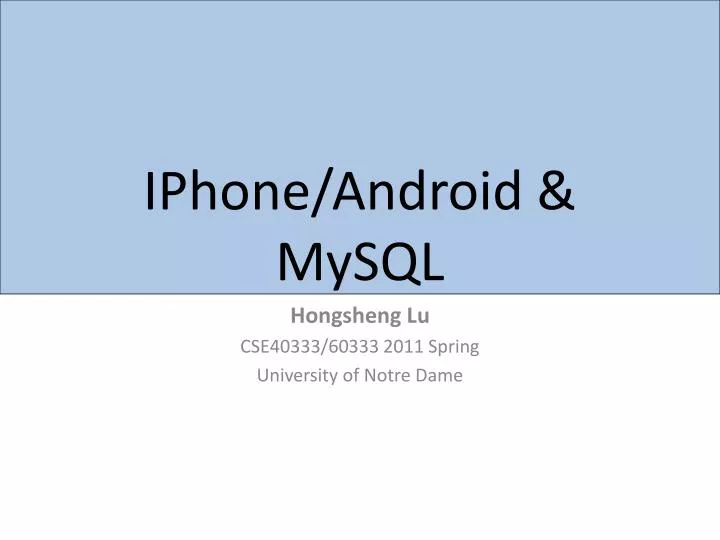 iphone android mysql