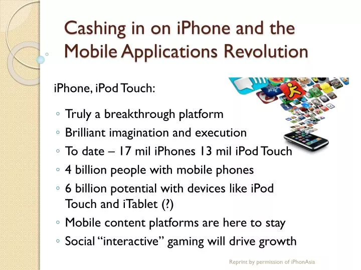 cashing in on iphone and the mobile applications revolution