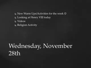 Wednesday, November 28th