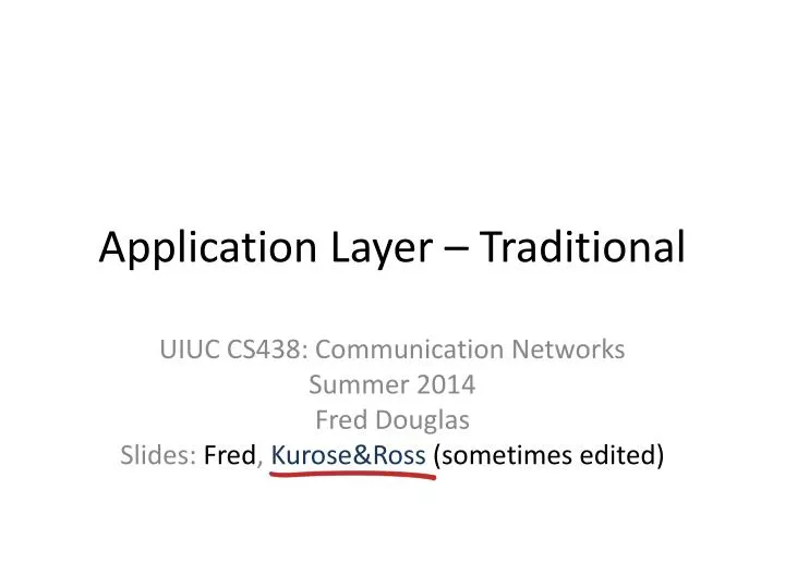 application layer traditional