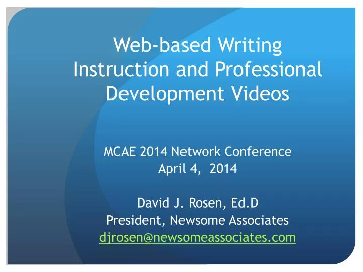 web based writing instruction and professional development videos