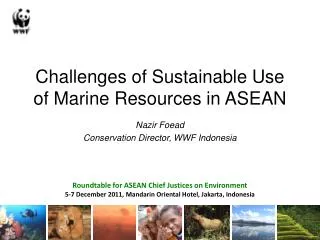 Challenges of Sustainable Use of Marine Resources in ASEAN
