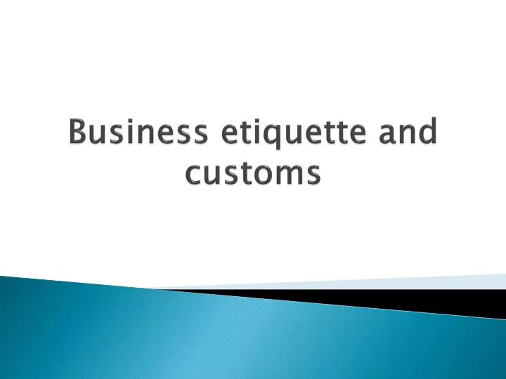 business etiquette and customs
