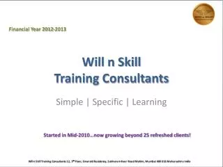 Will n Skill Training Consultants