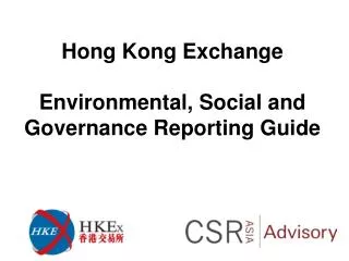 Hong Kong Exchange Environmental, Social and Governance Reporting Guide