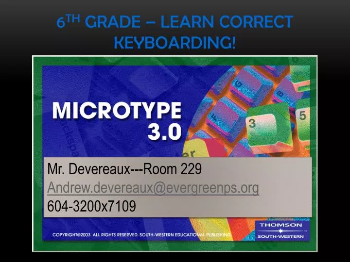6 th grade learn correct keyboarding