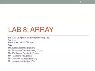 Lab 8: ARRAY