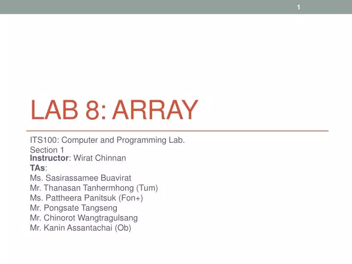 lab 8 array