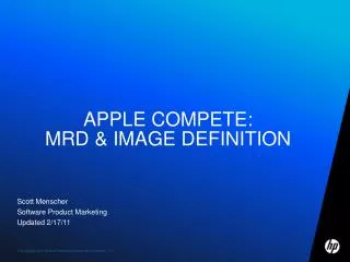 Apple compete: MRD &amp; image definition