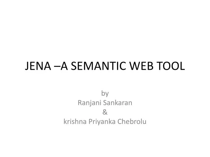 jena a semantic web tool