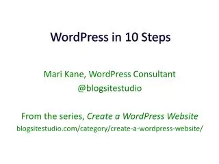 WordPress in 10 Steps