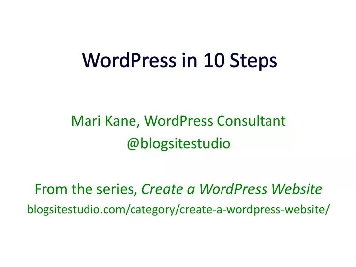 wordpress in 10 steps