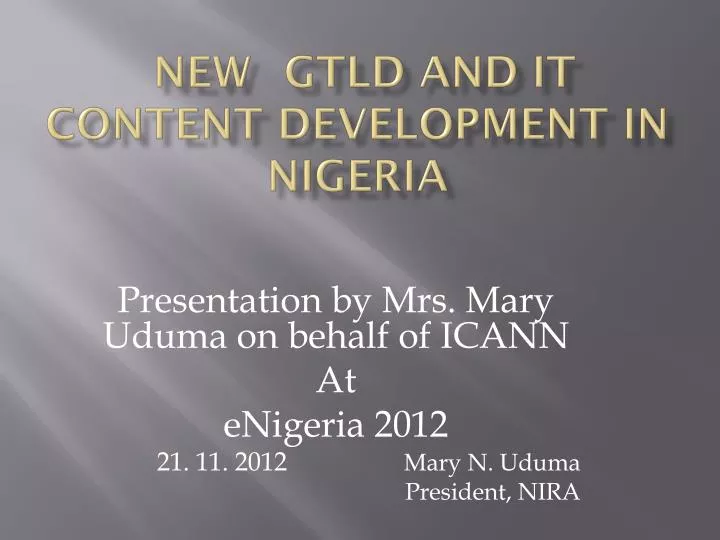 new gtld and it content development in nigeria