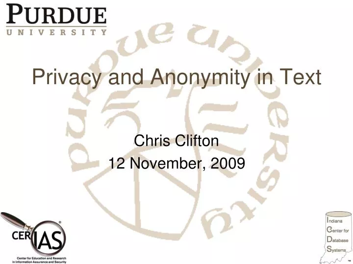 privacy and anonymity in text