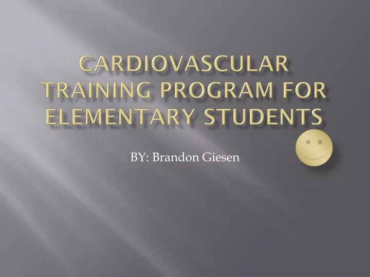 cardiovascular training program for elementary students