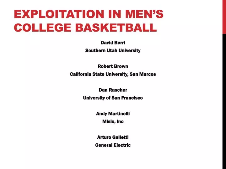 exploitation in men s college basketball