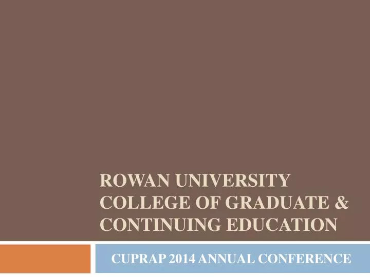 rowan university college of graduate continuing education