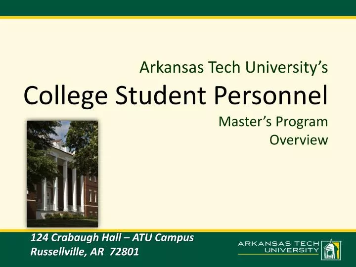 arkansas tech university s college student personnel master s program overview