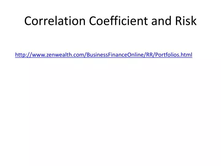 correlation coefficient and risk