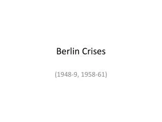 Berlin Crises