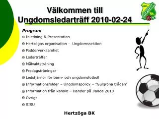 Välkommen till Ungdomsledarträff 2010-02-24