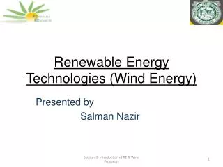 Renewable Energy Technologies (Wind Energy)