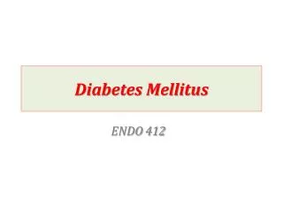 Diabetes Mellitus