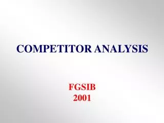 COMPETITOR ANALYSIS FGSIB 2001