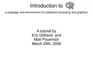 Introduction to a language and environment for statistical computing and graphics.